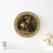 Whitetail Buck Hirsch Jagd Tan Große Wanduhr (Zuhause)
