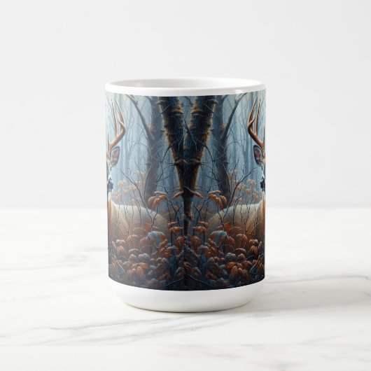 Whitetail Buck im Wald Kaffeetasse (Mittel)
