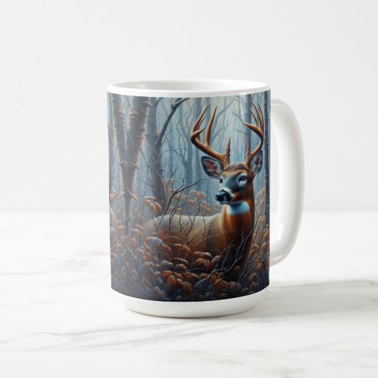 Whitetail Buck im Wald Kaffeetasse (VorderseiteRechts)