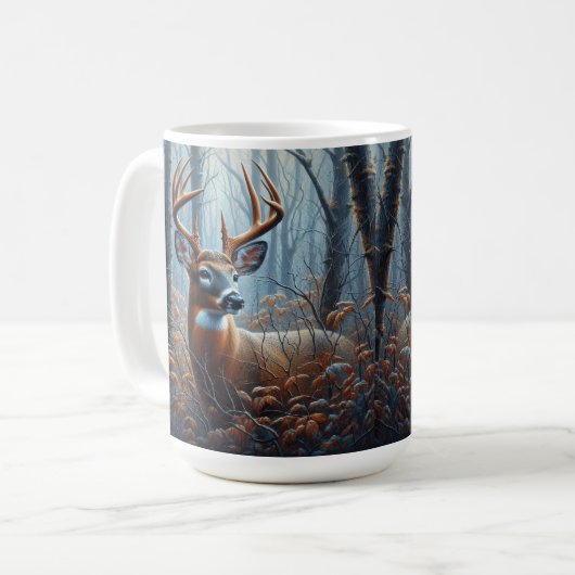 Whitetail Buck im Wald Kaffeetasse (Vorderseite Links)