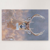 Whitetail Buck in Field Landscape Painting Puzzle (Horizontal)