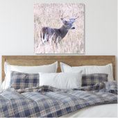 Whitetail Buck in Meadow Leinwanddruck (Insitu (Schlafzimmer))