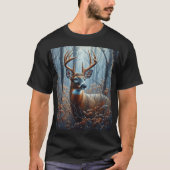 Whitetail Buck in Waldbäumen T-Shirt (Vorderseite)