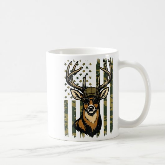 Whitetail Buck Youth Boy Deer Hunting Camo America Kaffeetasse (Rechts)