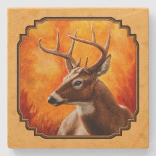 Whitetail Deer Autumn Gold Steinuntersetzer