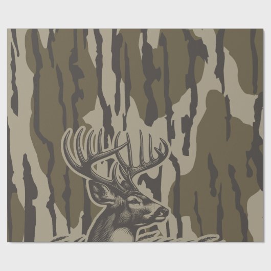 Whitetail Deer Bottomland Camouflage Hirsche Jagd  Geschenkpapier (Flach)