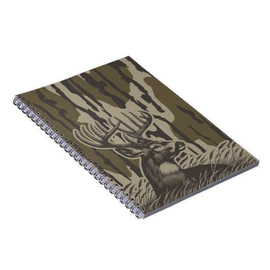 Whitetail Deer Bottomland Camouflage Hirsche Jagd  Notizblock (Rechte Seite)