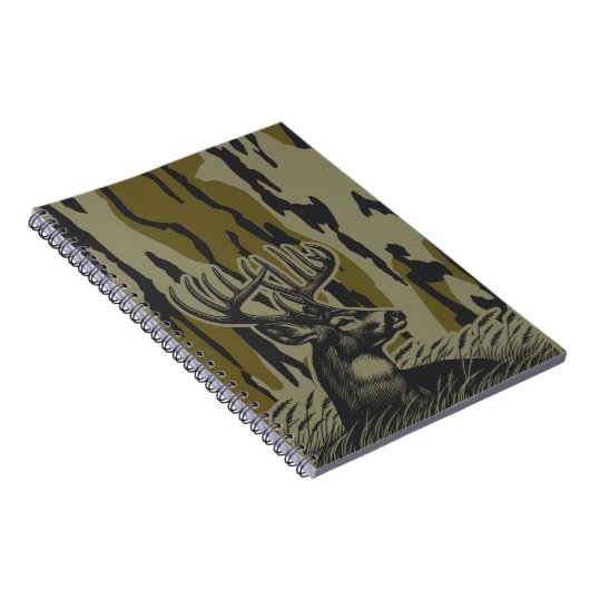 Whitetail Deer Bottomland Camouflage Hirsche Jagd Notizblock (Rechte Seite)