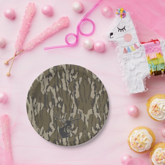 Whitetail Deer Bottomland Camouflage Jagd Camoufla Pappteller (Party)