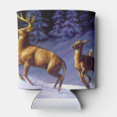 Whitetail Deer Buck & Dock im Winterschnee Dosenkühler (Rückseite)