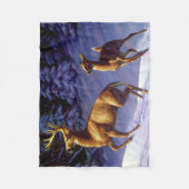 Whitetail Deer Buck & Dock im Winterschnee Fleecedecke (Vorderseite)