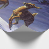 Whitetail Deer Buck & Dock im Winterschnee Geschenkpapier (Ecke)