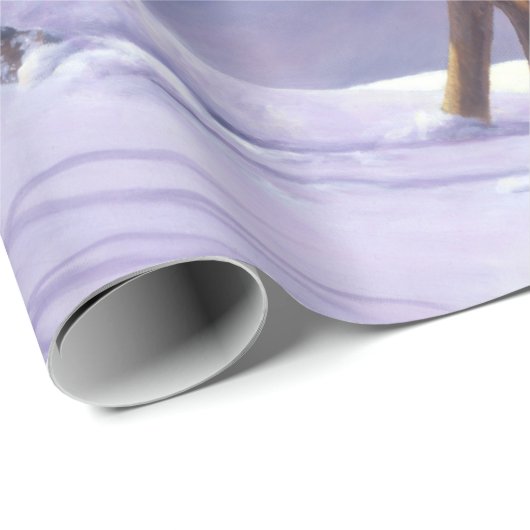 Whitetail Deer Buck & Dock im Winterschnee Geschenkpapier (Rolleneckpunkt)