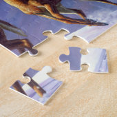 Whitetail Deer Buck & Dock im Winterschnee Puzzle (Seite)