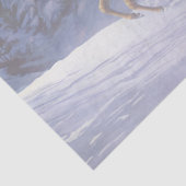 Whitetail Deer Buck & Dock im Winterschnee Seidenpapier (Detail)