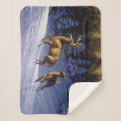 Whitetail Deer Buck & Dock im Winterschnee Sherpadecke (Vorderseite)