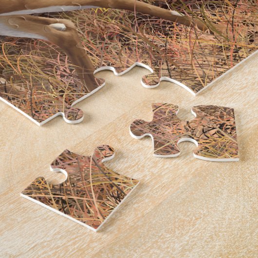Whitetail Deer Buck & Doe Autumn Maple Trees Puzzle (Seite)