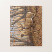 Whitetail Deer Buck & Doe Autumn Maple Trees Puzzle (Vertikal)