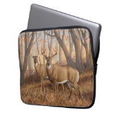 Whitetail Deer Buck & Dos Herbstmapelwald Laptopschutzhülle (Vorderseite Links)