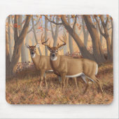Whitetail Deer Buck & Dos Herbstmapelwald Mousepad (Vorne)