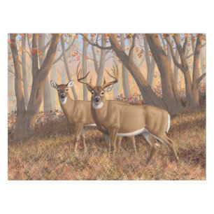 Whitetail Deer Buck & Dos Herbstmapelwald Tischdecke