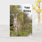 Whitetail Deer by Creek Happy Birthday for Men Karte (Gelbe Blume)