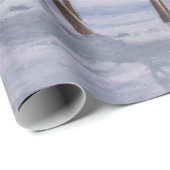 Whitetail Deer & Christmas Tree Winterlandschaft Geschenkpapier (Rolleneckpunkt)