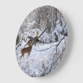 Whitetail Deer Clock Große Wanduhr (Winkel)
