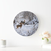 Whitetail Deer Clock Große Wanduhr (Zuhause)