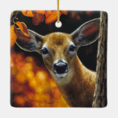 Whitetail Deer Doe Face Herbstfarben Keramikornament (Rückseite)