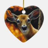 Whitetail Deer Doe Face Herbstfarben Keramikornament (Hinten)