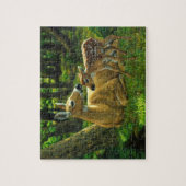 Whitetail Deer Doe & Fawn im Frühjahr Puzzle (Vertikal)
