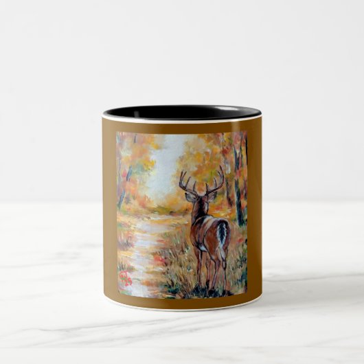 Whitetail Deer Fall Mugs & Cups Zweifarbige Tasse (Mittel)