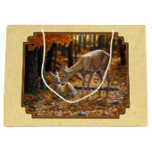 Whitetail Deer Fawn & Doe Yellow Große Geschenktüte (Vorderseite)