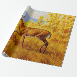 Whitetail Deer Golden Aspen Wood Geschenkpapier