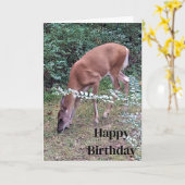 Whitetail Deer Grazing at Dusk Happy Birthday Karte (Gelbe Blume)