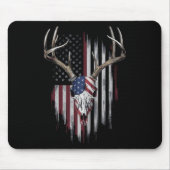Whitetail Deer Hunter American Flag USA Design Buc Mousepad (Vorne)