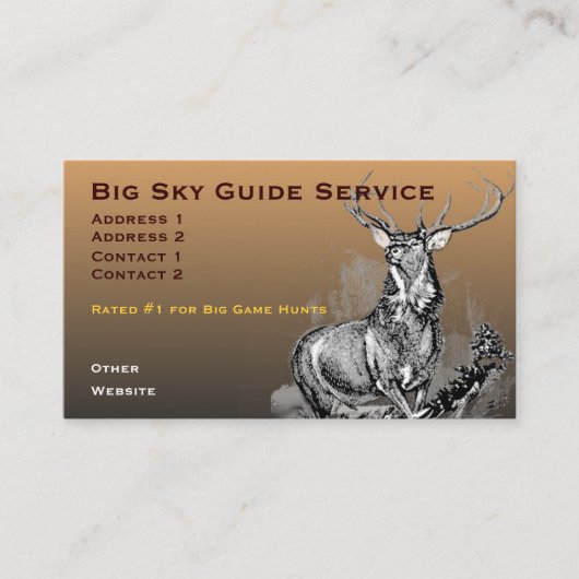 Whitetail Deer Illustration Business Card Visitenkarte (Vorderseite)