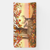 Whitetail Deer im Herbst Herbstfarben in New Engla Banner (Vertikal)