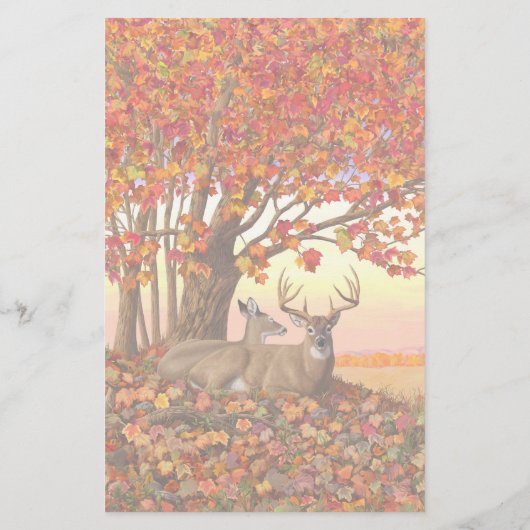 Whitetail Deer im Herbst Herbstfarben in New Engla Briefpapier (Rückseite)