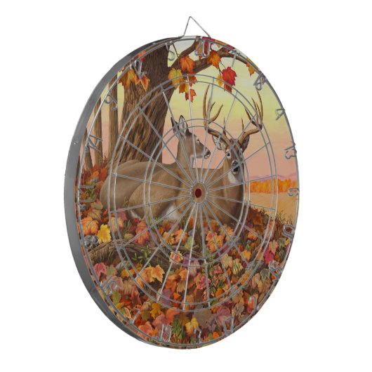 Whitetail Deer im Herbst Herbstfarben in New Engla Dartscheibe (Vorderseite Links)