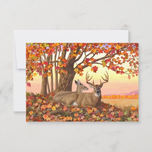 Whitetail Deer im Herbst Herbstfarben in New Engla Einladung (Vorderseite)
