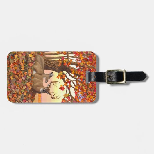 Whitetail Deer im Herbst Herbstfarben in New Engla Gepäckanhänger (Vorderseite horizontal)