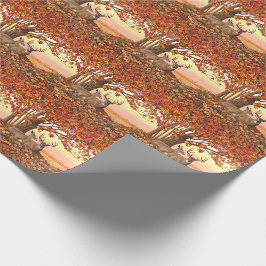 Whitetail Deer im Herbst Herbstfarben in New Engla Geschenkpapier (Ecke)