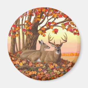 Whitetail Deer im Herbst Herbstfarben in New Engla Magnet