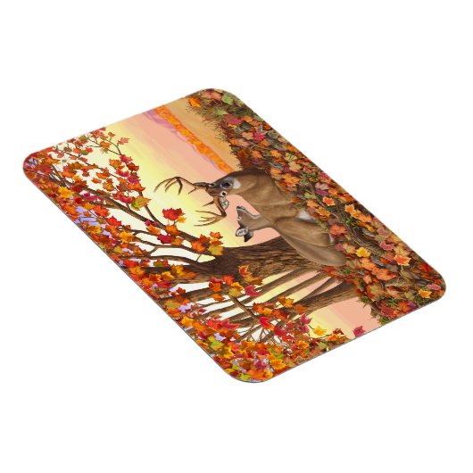 Whitetail Deer im Herbst Herbstfarben in New Engla Magnet (Rechte Seite)