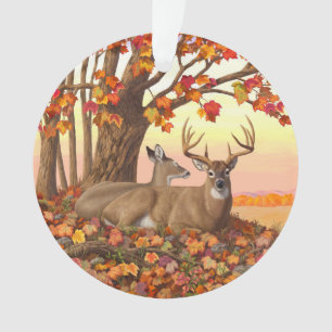 Whitetail Deer im Herbst Herbstfarben in New Engla Ornament