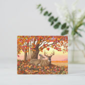 Whitetail Deer im Herbst Herbstfarben in New Engla Postkarte (Stehend Vorderseite)