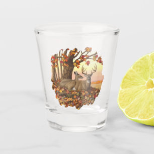 Whitetail Deer im Herbst Herbstfarben in New Engla Schnapsglas
