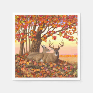Whitetail Deer im Herbst Herbstfarben in New Engla Serviette